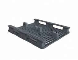 Паллет (поддон) пластиковый перфорированный на 2-х полозьях, 1200х1000x150 мм, серый [02.112.91.С71/2]