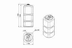 Емкость L 750л OIL белая