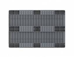 Паллет (поддон) пластиковый усиленный сплошной на 3-х полозьях, 1200x800x150 мм, серый [02.117.F.91.PEF.S.Т10X]