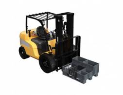 Паллет (поддон) пластиковый перфорированный на 2-х полозьях, 1200х1000х150 мм, серый [02.103.91]