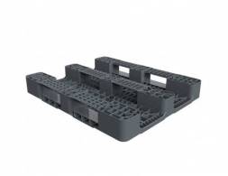 Паллет (поддон) пластиковый перфорированный на 3-х полозьях, 1200х1000x150 мм, серый [02.103.91.C3]