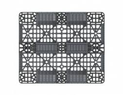 Паллет (поддон) пластиковый перфорированный на 3-х полозьях, 1200х1000x150 мм, серый [02.103.91.C3]