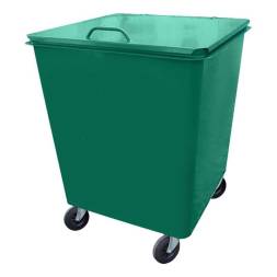 Контейнер мусорный металлический для ТБО/ТКО на колесах с крышкой, 750 л (0.75 м³), зеленый [WL075G]